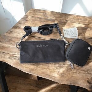 lululemon athletica Black  Belt Bag with Pouch